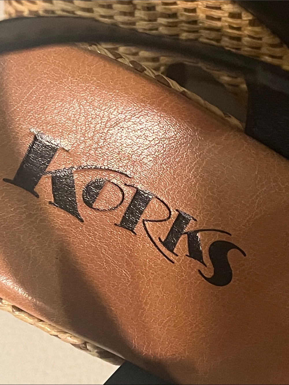 Kork-Ease Black Leather Woven-Platform Sandals - Picture 11 of 12